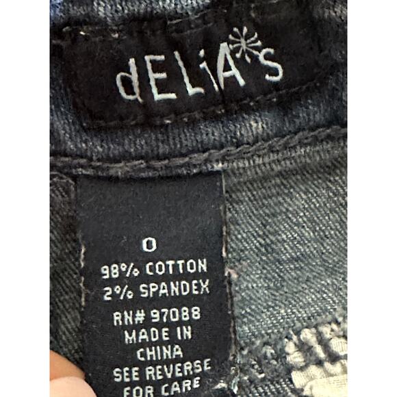 VTG Delia's Skyler Blue Denim Jean Button Fly 5 Pocket Shorts Size 0 - Picture 3 of 4